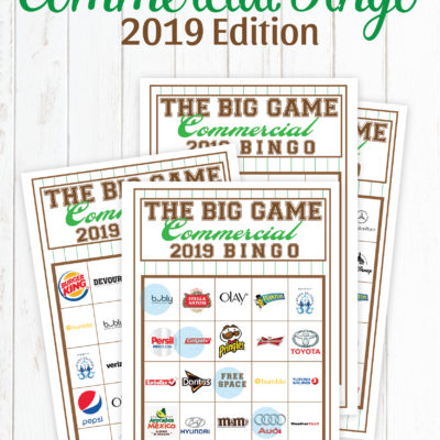 Super Bowl Commercial Bingo
