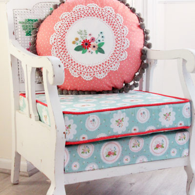 Floral Vintage Embroidered Doily Pillow
