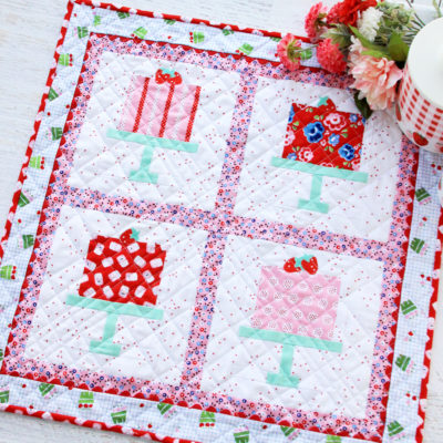 Bakery Window Mini Quilt with Shortcake Fabric