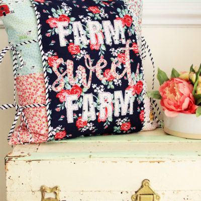 Farm Sweet Farm Floral Pillow