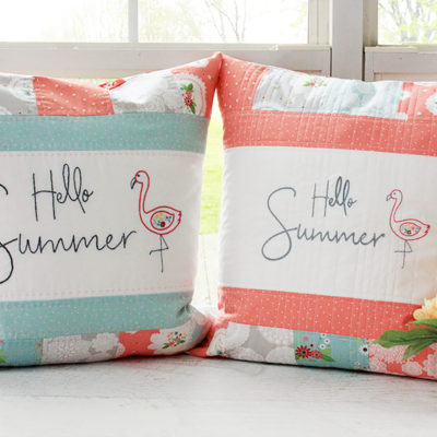 Hello Summer Embroidered Pillows