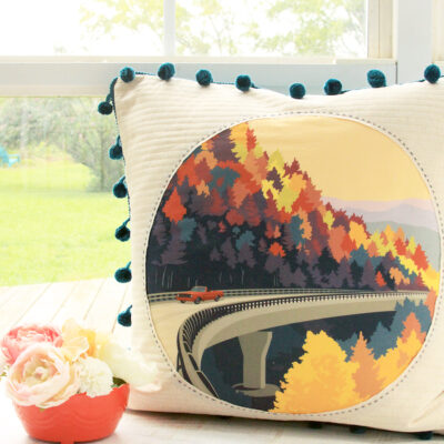 Vintage Travel Poster Pillow