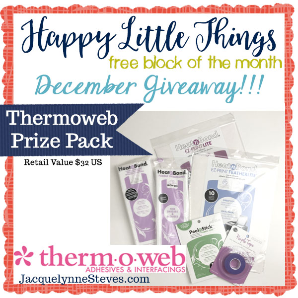 Happy Little Things Quilt Finishing by popular Tennessee quilting blog, Flamingo Toes: graphic image of Happy Little Things December giveaway.