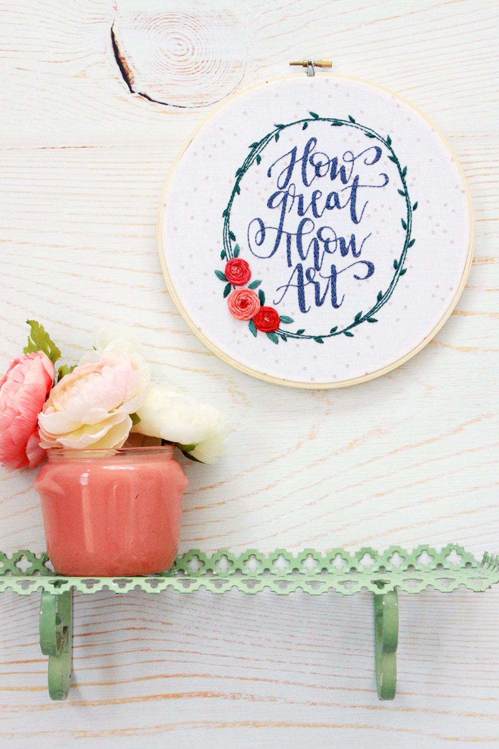 How Great Thou Art Hymn Embroidery Hoop Art