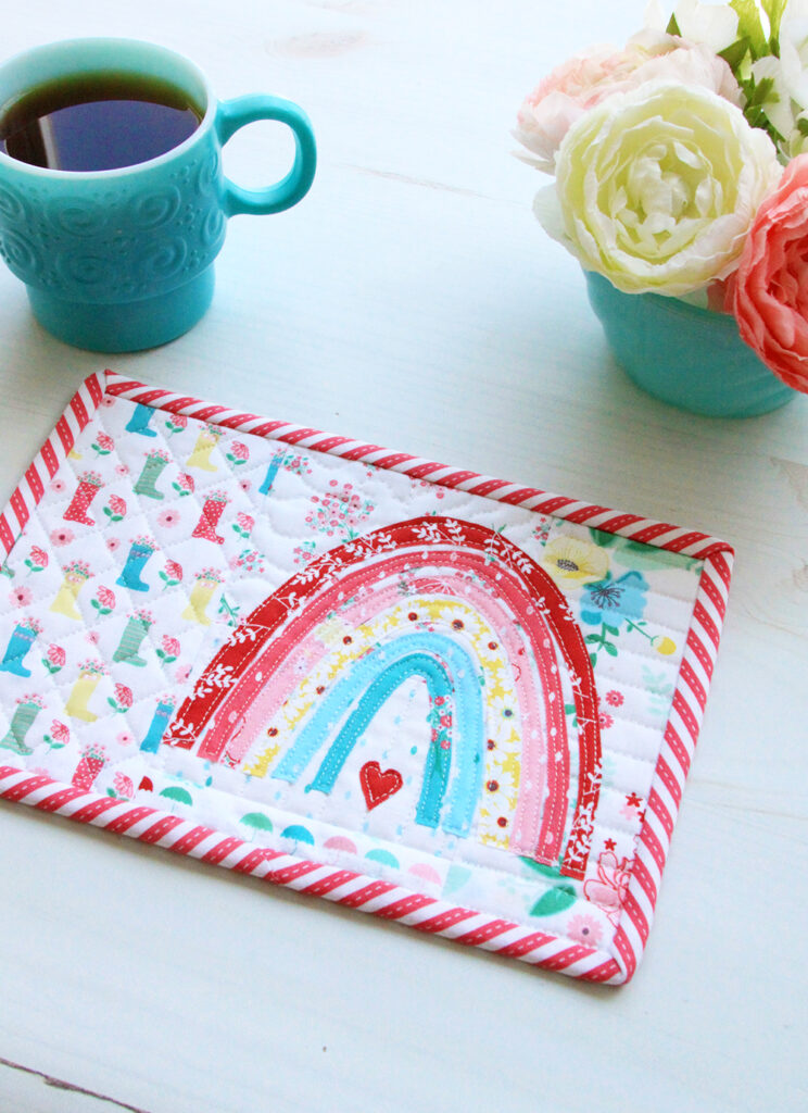 Colorful Singing in the Rain Mug Rug