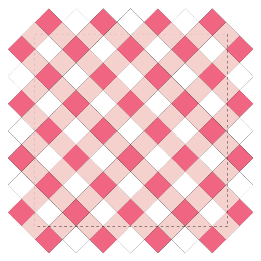 Trimming a pillow sewn on point