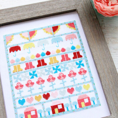 Singing in the Rain Stitch Along Houses and Finish