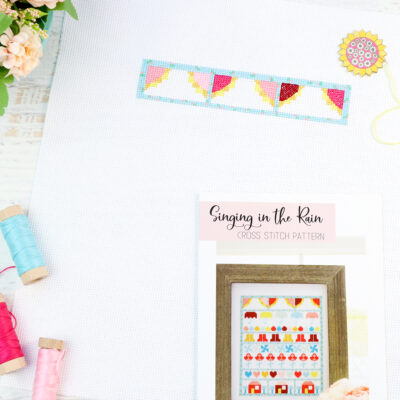 Singing in the Rain Cross Stitch Sun Row