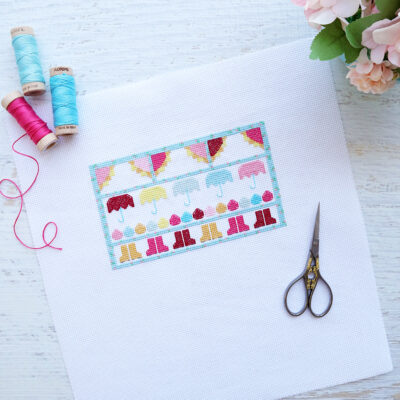 Singing in the Rain Cross Stitch Along Rain Boots