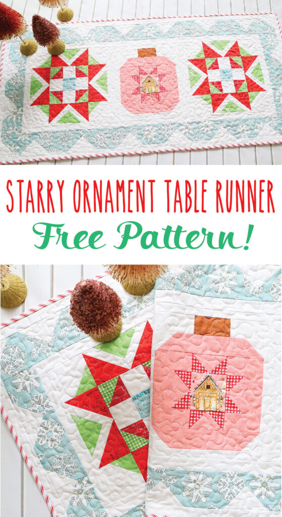 Starry Ornament Christmas Table Runner - Free Pattern