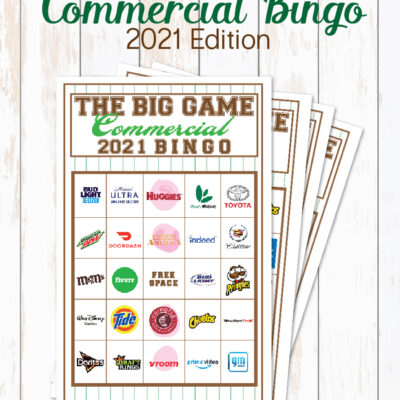 2021 Big Game Commercial Bingo