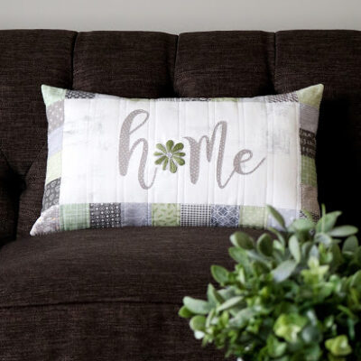 Home – Embroidered Pillow by A Bright Corner