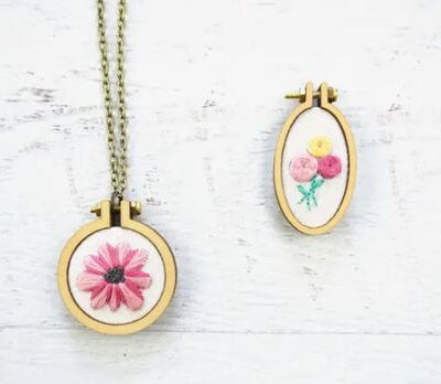 Embroidered Necklaces from Cutesy Crafts
