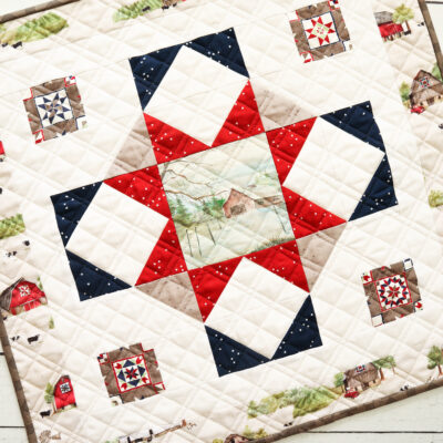 Watercolor Barn Mini Quilt