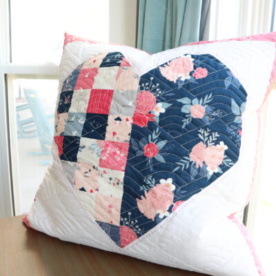 Pretty Patchwork Heart Pillow