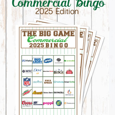 2025 Big Game Commercial Bingo